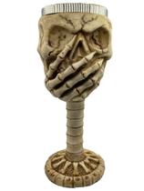 Cálice Taça Copo 3d Caveira Sábia Muda Vinho Rock Relevo