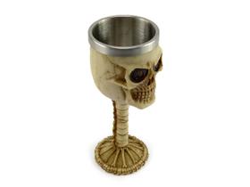Cálice Taça Crânio Ossos Caveira Skull Aço Inox Resina Relevo Decorativo Rock Colecionável Vinho Coquetel Cálice Taça Crânio Ossos Caveira Skull Aço Inox Resina Relevo Decorativo Rock Colecionável Vinho Coquetel