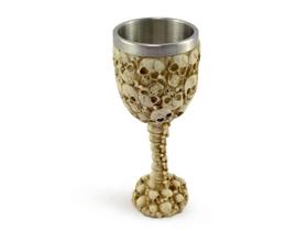 Cálice Taça Crânios Caveira Skull Aço Inox Resina Relevo