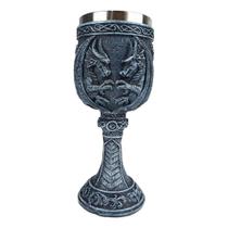 Cálice Taça Dois Dragões 3d Azul Aço Inox Game Of Thrones