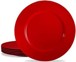 Calipso Basics por Reston Lloyd Melamine Salad Plate, Conjunto de 6, Vermelho