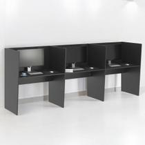 Call Center Estação de Trabalho Escritório Mesa 3 Lugares