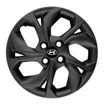 Calota 193cp-pof aro 15 cp cubo padrão preto fosco + emblema resinado hyundai