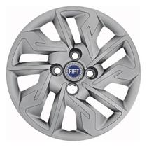 Calota 292cb-pta aro 14 cb cubo baixo prata + emblema resinado fiat azul Calota 292cb-pta aro 14 cb cubo baixo prata + emblema resinado fiat azul
