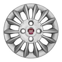 Calota Aro 13 015CB-PTA + Emblema Alumínio Fiat V