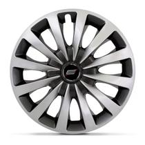 Calota Aro 13 Rosca Universal Passat CC Sport Silver Emblema