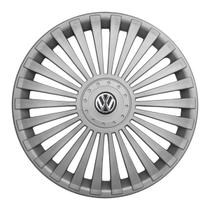 Calota Aro 14 068AR-PTA + Emblema Alumínio VW 3D