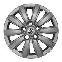 Calota Aro 14 121CP-PTA + Emblema Alumínio VW 3D Calota Aro 14 121CP-PTA + Emblema Alumínio VW 3D