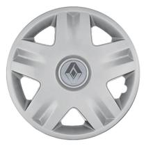 Calota Aro 14 871AR-PTA + Emblema Alumínio Renault Prata