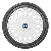 Calota aro 14 bbs branco grafite 601ar bcg e aro de pressão + emblema fiat a Calota aro 14 bbs branco grafite 601ar bcg e aro de pressão + emblema fiat a