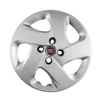 Calota Aro 14 Fiat Mobi 2017 2018 2019 2020 Prata + Emblema