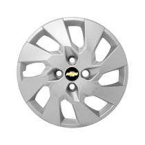Calota Aro 14 GM Onix/Prisma Prata emblema resinado preto Calota Aro 14 GM Onix/Prisma Prata emblema resinado preto