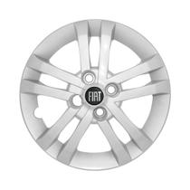 Calota Aro 14 Novo Fiat Argo 2021 2022 Prata + Emblema Resinado Preto