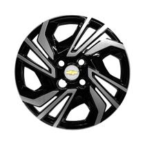 Calota aro 14 novo gm onix hatch sedan 23/24 preta brilhante