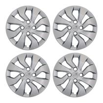 Calota Aro 14" Prata Mod Onix Prisma 2017 / 2020 (Jogo c/ 4 Calotas) Grid - 373CB-PTA-E