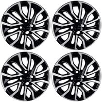 Calota Aro 14 Preto e Prata Modelo Argo/Cronos 2022 Jogo com 4 Calotas Grid