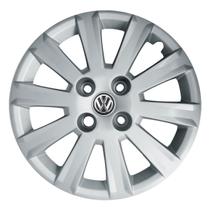 Calota Aro 15 018CP-PTA + Emblema Alumínio VW 3D