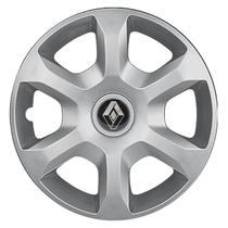 Calota Aro 15 874AR-PTA + Emblema Alumínio Renault Preto