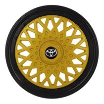 Calota aro 15 bbs dourado preto 602ar dpb e aro de pressão + emblema toyota Calota aro 15 bbs dourado preto 602ar dpb e aro de pressão + emblema toyota