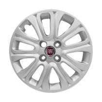 Calota aro 15 Fiat Punto 2015/2016 prata emblema resinado Calota aro 15 Fiat Punto 2015/2016 prata emblema resinado