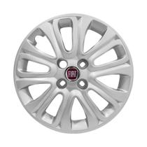 Calota aro 15 Fiat Punto 2015/2016 prata emblema resinado Calota aro 15 Fiat Punto 2015/2016 prata emblema resinado