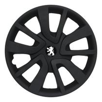 Calota aro 15 preto fosco 869ar pof aro de pressão + emblema peugeot Calota aro 15 preto fosco 869ar pof aro de pressão + emblema peugeot