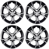 Calota Aro 15" Preto/Prata Mod Argo 2023 (Jogo c/ 4 Calotas) Grid - 297CP-PBP-E