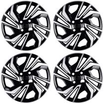 Calota Aro 15" Preto/Prata Mod Onix 23/24 (Jogo c/ 4 Calotas) Grid - 380CP-PBP-E