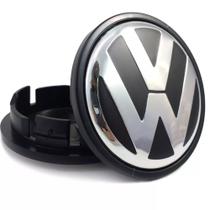 Calota Calotinha Centro Meio Roda De Liga Vw Jetta Amarok Passat Tiguan Fusca Preta