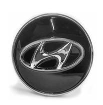 Calota Calotinha Centro Roda Hyundai Ix35 Tucson Sonata Vera Cruz Santa Fé Azera Preto Cromado 60mm