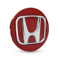 Calota Central 69mm Honda New Civic Vermelha com Cromado