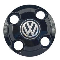 Calota Centro de Roda Vw Gol Saveiro Preta com Emblema (1 Pc)