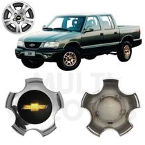 Calota Centro Roda Chevrolet S10 1998 A 2001 Cromado Preto