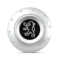 Calota Centro Roda Ferro Amarok Peugeot 207 Prata Emblema Preto