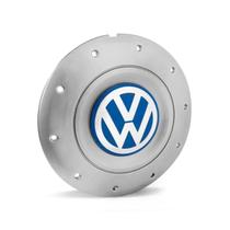 Calota Centro Roda Ferro VW Amarok Aro 14 15 5 Furos Prata Emblema Azul