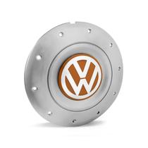 Calota Centro Roda Ferro VW Amarok Aro 14 15 5 Furos Prata Emblema Laranja