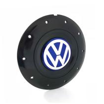 Calota Centro Roda Ferro VW Amarok Aro 14 15 5 Furos Preta Brilhante Emblema Azul