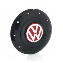 Calota Centro Roda Ferro VW Amarok Aro 14 15 5 Furos Preta Brilhante Emblema Vermelha