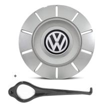 Calota Centro Roda Ferro VW Amarok New Aro 13 14 15 4 Furos Prata + Chave