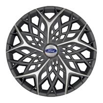 Calota esportiva aro 13 moove graphite silver + emblema resinado ford