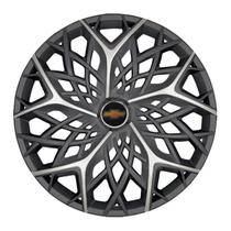 Calota esportiva aro 13 moove graphite silver + emblema resinado gm