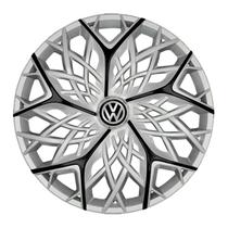 Calota esportiva aro 13 moove silver black + emblema resinado vw