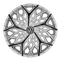 Calota esportiva aro 13 moove silver black + emblema resinado vw