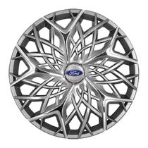 Calota esportiva aro 13 moove silver chrome + emblema resinado ford