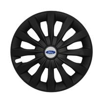 Calota Esportiva aro 13 Passat CC Preta Fosca Ford Ka Emblema Resinado