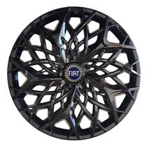 Calota esportiva aro 14 moove black + emblema resinado fiat azul