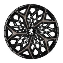 Calota esportiva aro 14 moove black gold + emblema resinado peugeot