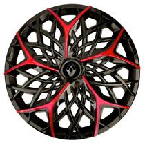 Calota esportiva aro 14 moove black red + emblema resinado renault Calota esportiva aro 14 moove black red + emblema resinado renault