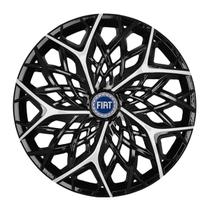 Calota esportiva aro 14 moove black silver + emblema resinado fiat azul