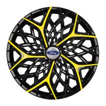 Calota esportiva aro 14 moove black yellow + emblema resinado ford Calota esportiva aro 14 moove black yellow + emblema resinado ford